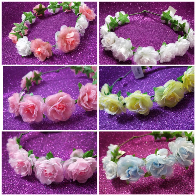 tiara coroa de flores seda casamento / festas/eventos / 15 anos em Oferta na Shopee