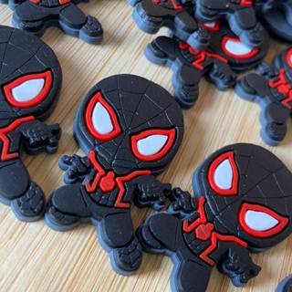 Aplique emborrachado Homem Aranha Preto PCT C/
