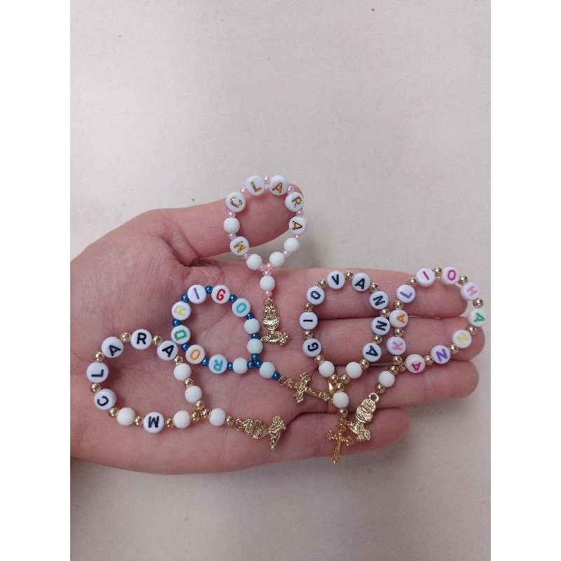 mini terço de dedo personalizado lembrancinha batizado, maternidade, casamento , primeira eucaristia, crisma , padrinhos
