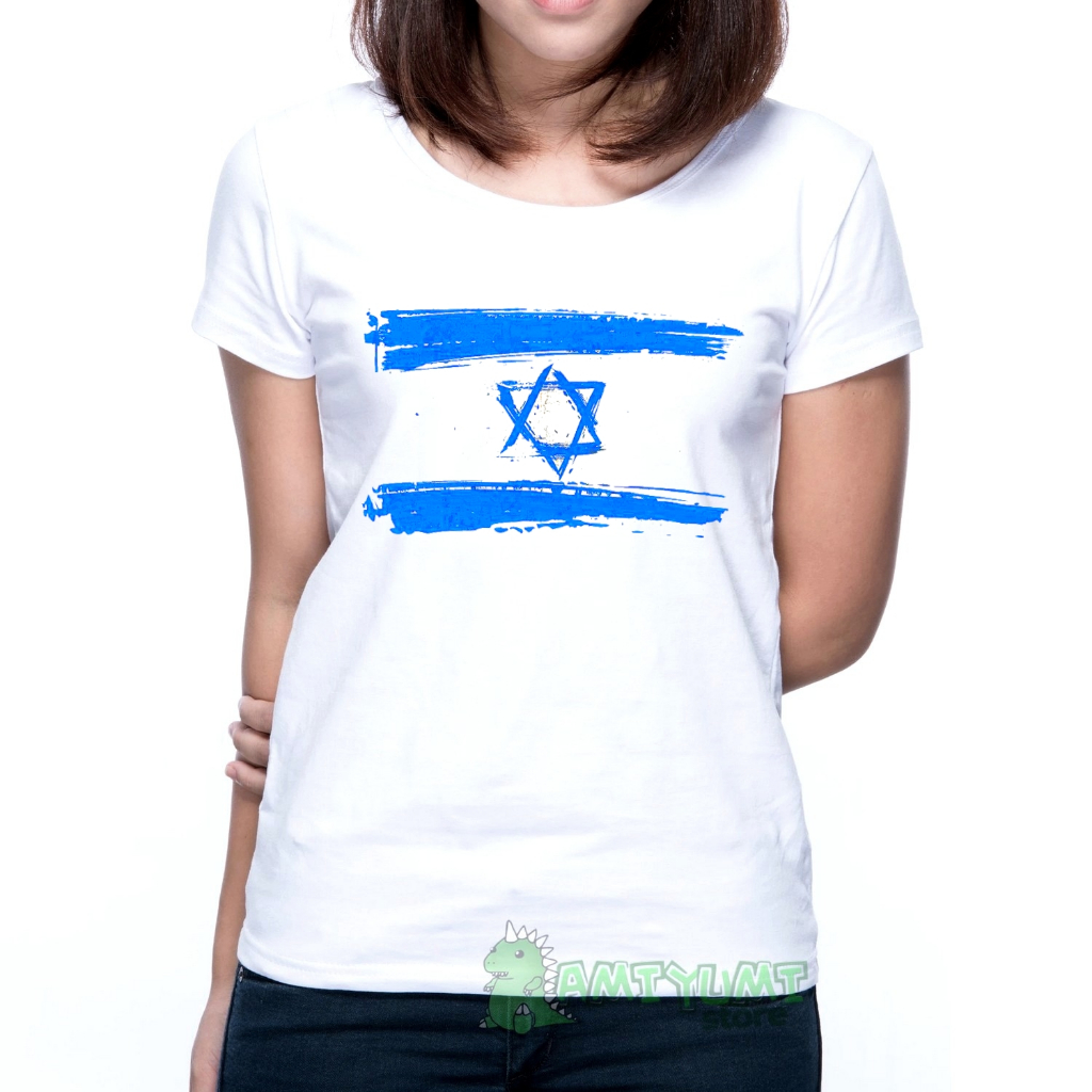 Camiseta Israel Bandeira Feminina Camisa Modelo Babylook Acinturada