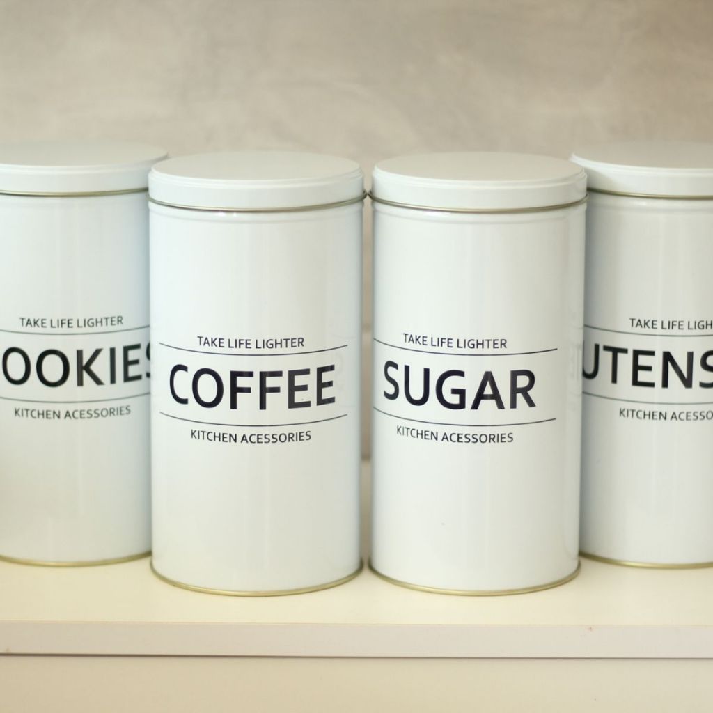 Pote Porta Mantimentos Com Tampa Açúcar Sugar Café Coffee Biscoito Cookies Utensils