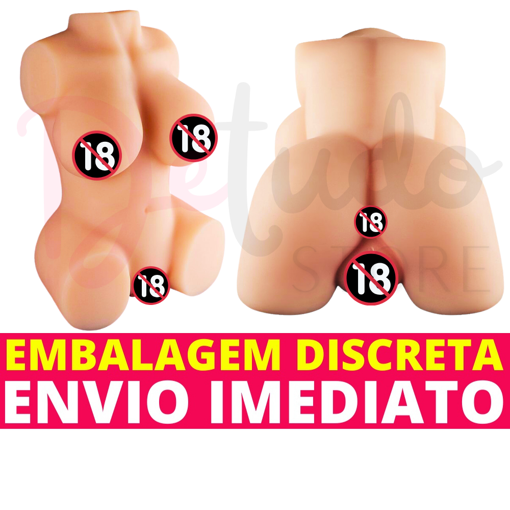 Masturbador Masculino Corpo Boneca Sexual Vagina Bunda Silicone Cyberskin 2 Orifícios Penetráveis em Oferta na Shopee