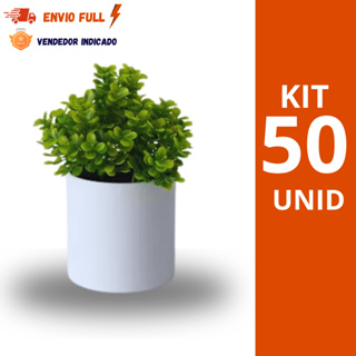 KIT 50 Vasos de Gesso Decorativo Para Porta Velas Plantio Lembrancinhas Casamento e Decoração - MODELO REDONDO em Oferta na Shopee