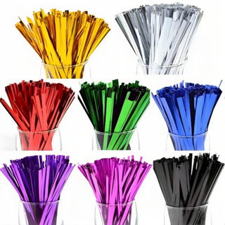 Amarrilho Metalizado Colorido 11cm 100un Fecho P/ Embalagem Saquinho Lembrancinha Festa Lacre em Oferta na Shopee
