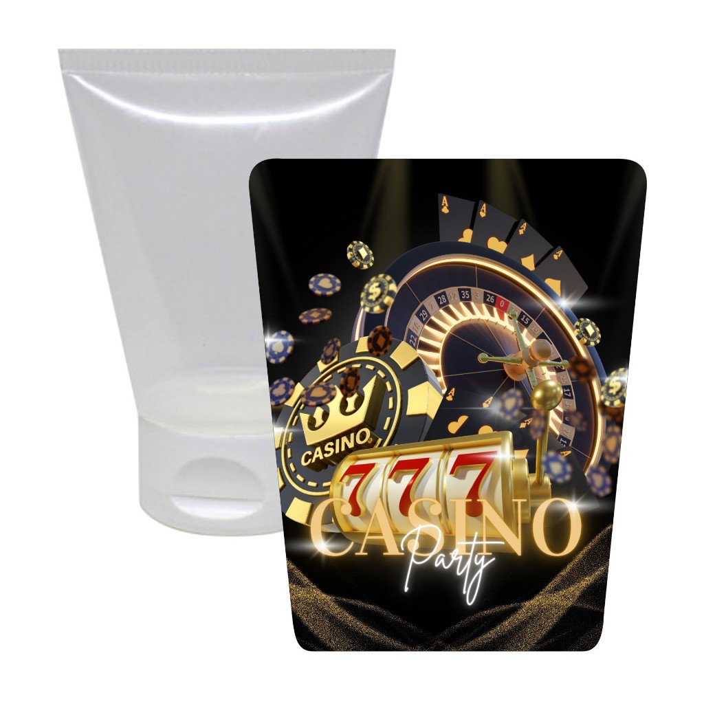 10 Adesivos para Bisnaga 30ml Cassino - Pronto para ser aplicado, Decoração lembrancinhas de Festa Aniversário Tema Cassino.