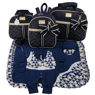 Kit Bolsa Maternidade 3 Peças Laço + Saida Maternidade Menino em Oferta na Shopee