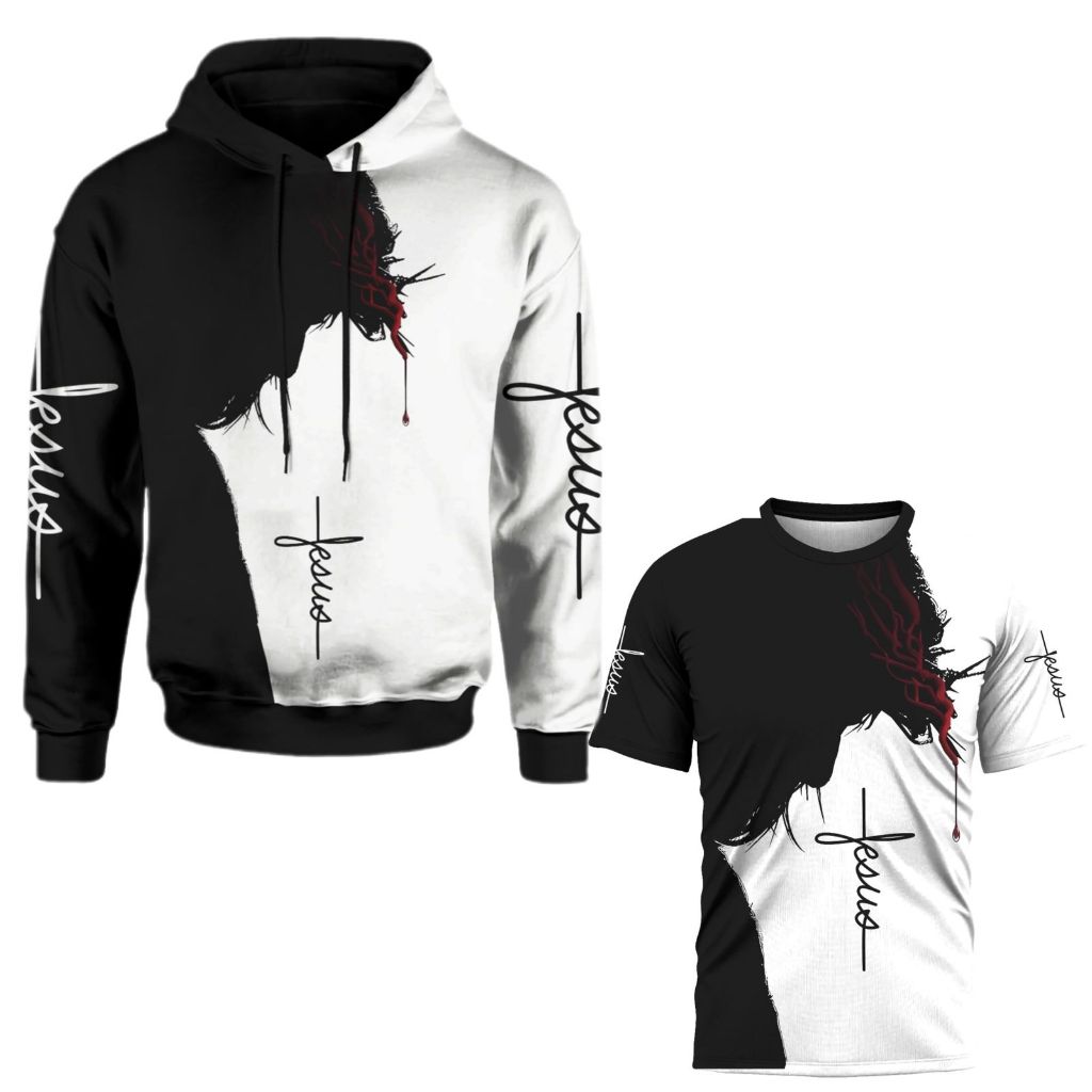 Kit Moletom + Camisa 3d Full Jesus Cristo Fé Lançamento
