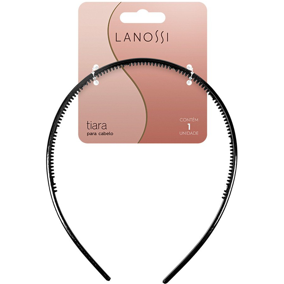 Tiara Para Cabelo Preta  Lanossi LS2539 1x10x6