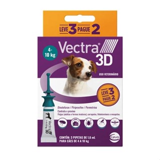 Antipulgas e Carrapatos Vectra 3D Cães de 4 a 10 Kg Com 3 Pipetas