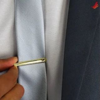 2 Prendedores De Gravata Em Metal; Slim E Tradicional Ref471 em Oferta na Shopee