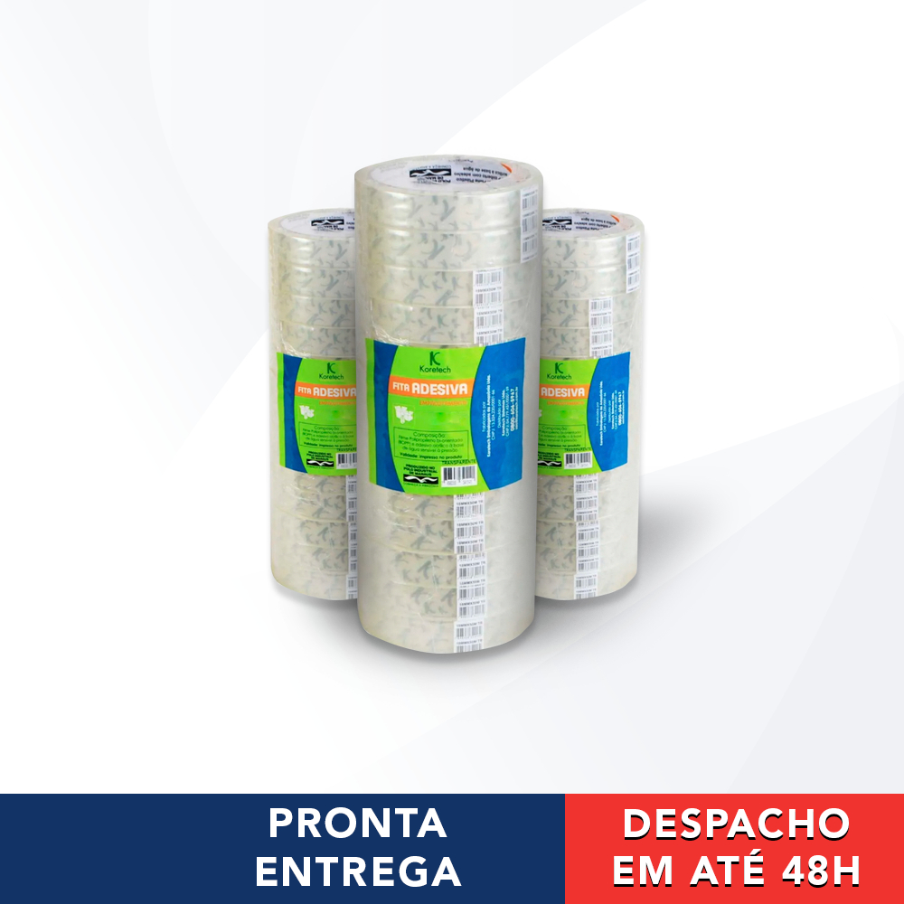 10 Fitas Adesivas 12x10 Finas Pequenas Transparente - Koretech