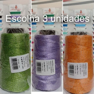 kit com 3 unidades Linhas Rainha grossa com brilho prata. em Oferta na Shopee