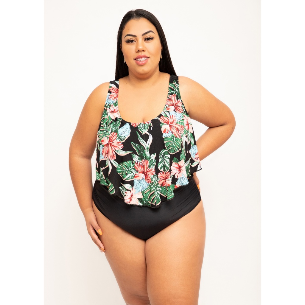 Biquíni Sunquíni Plus Size Maiô Tamanhos Extra Grandes 52 54 56 58 60 62 64 em Oferta na Shopee