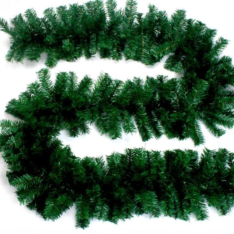 Decoração de Natal Festão Aramado Verde 2,60m 220 Pontas Festão Verde Guirlanda Natal Festa Arvore Natal Decoração Loja Natalina Festão Grosso Natal