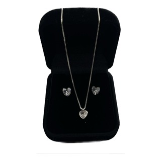 Conjunto Colar e Brinco Coração Ponto De Luz 6mm Feminino em Oferta na Shopee