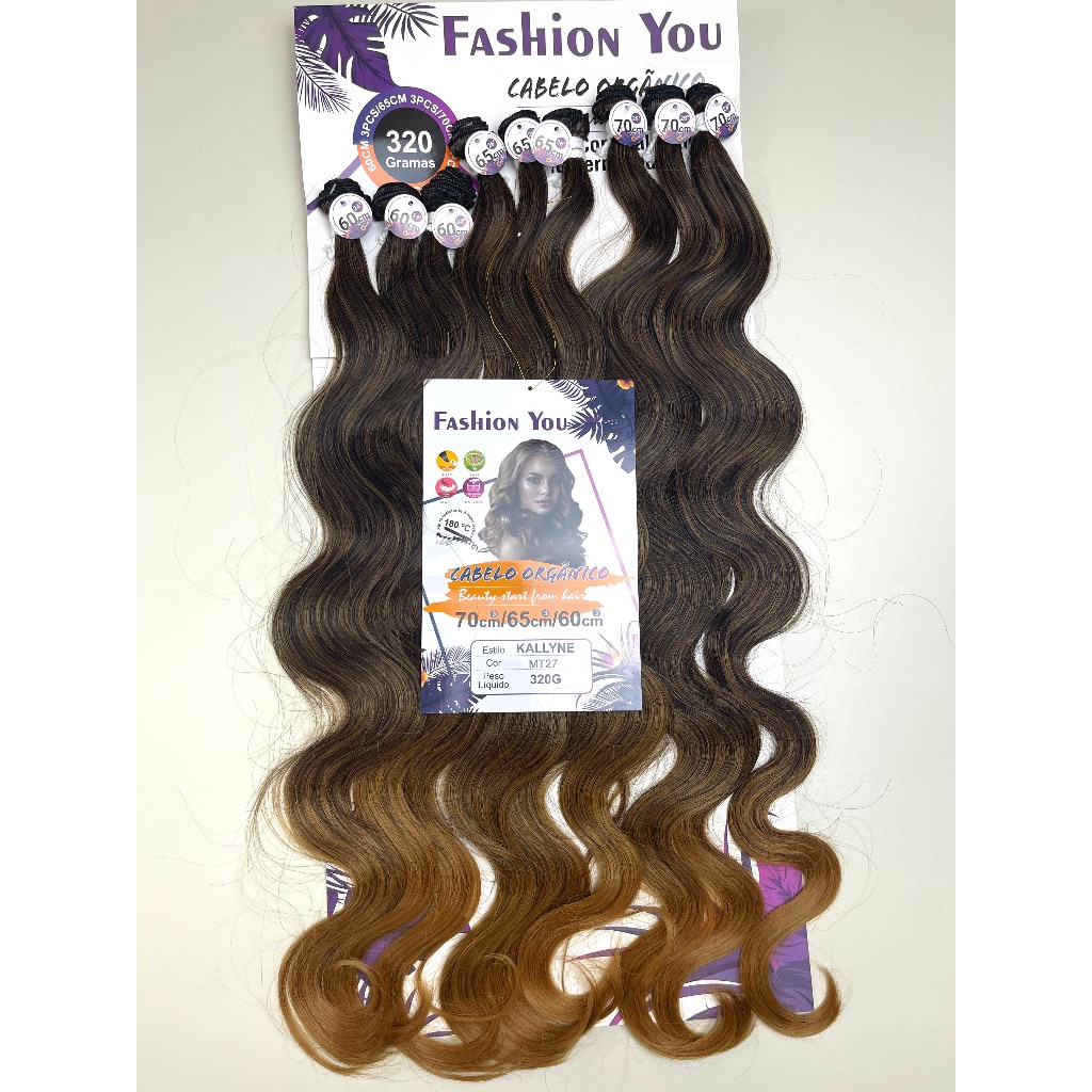 Cabelo Orgânico Ondulado Kallyne 70cm 9 Telas 320g Fashion You