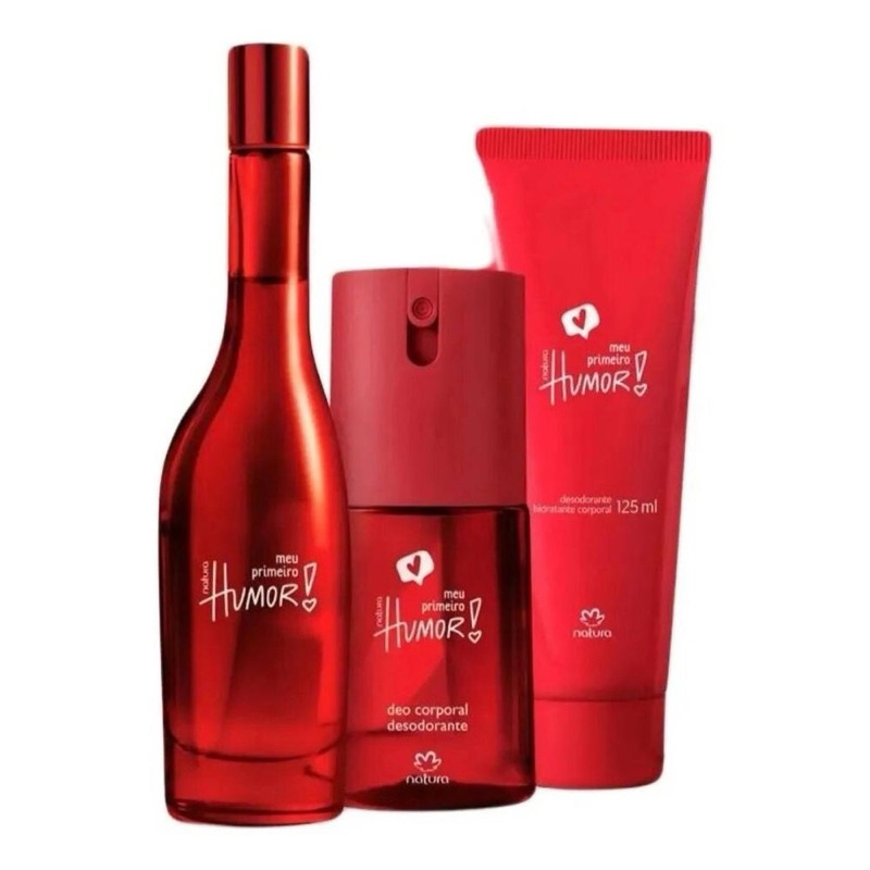 Kit Meu Primeiro Humor Deo Colônia + Deo Corporal + Hidratante Corporal Natura Feminino.