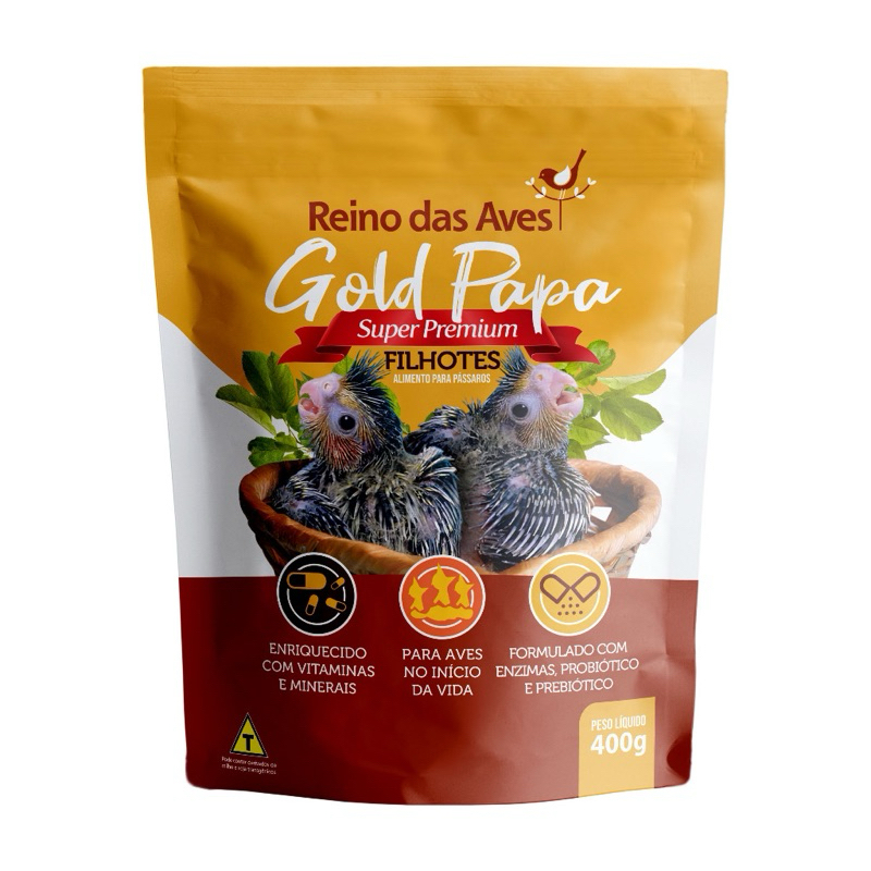 Gold Papa Filhotes Refil 400gr - Reino Das Aves (papinha) em Oferta na Shopee