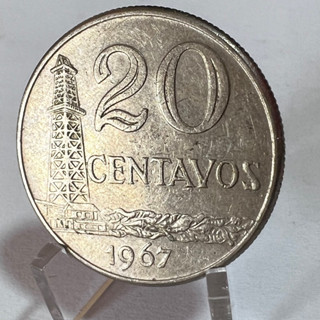 Moeda 20 Centavos 1967 Indústria Petrolífera Coleção Cuproníquel
