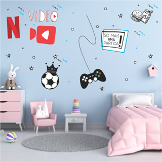 Adesivos Parede Bola de Futebol Hamburguer Controle de Video Game em Oferta na Shopee