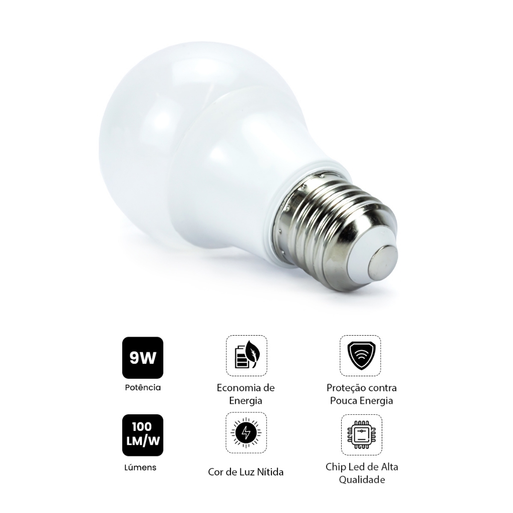 Detalhes do 5 Lâmpada Led Bulbo 15w Branco Frio 6.500K (Luz Branca) | Branco Quente 3.200K (Luz Amarela) |  Bivolt E27