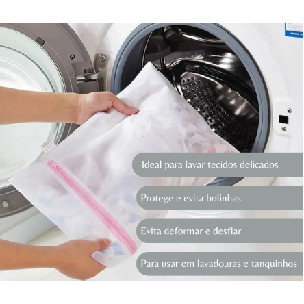 Kit 5 Unidades de Sacos Protetores Para Lavagem De Roupas Delicadas Com Zíper em Oferta na Shopee