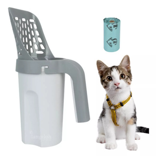 Pá Coletora Com Dispenser Areia Gato Pet Com Saco Cata Caca em Oferta na Shopee