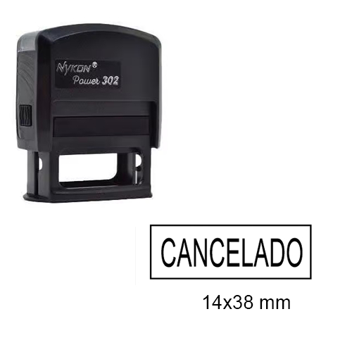 Carimbo automatico Nykon 302. CANCELADO, com data , sem data em Oferta na Shopee