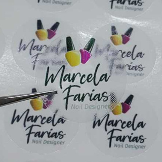 100 Etiquetas Transparentes 3x3cm Personalizadas em Oferta na Shopee