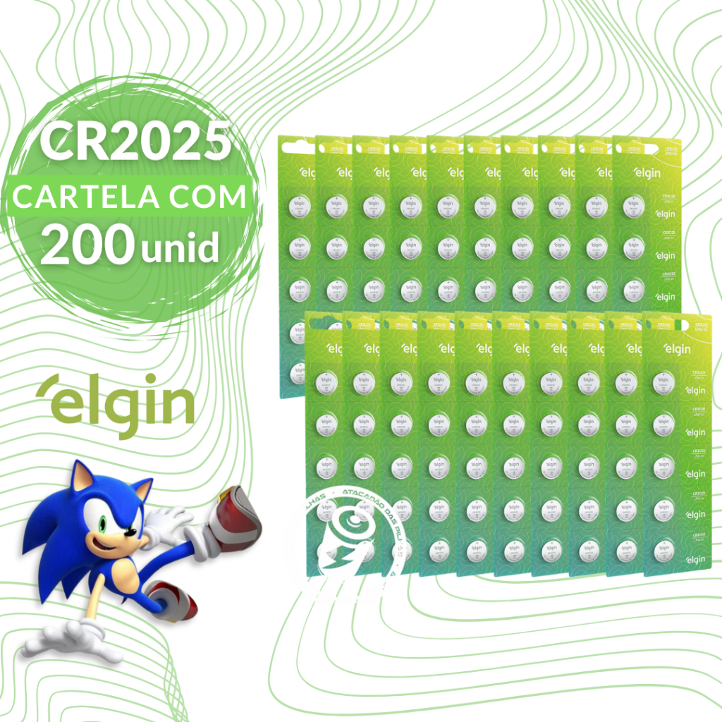 100 Baterias Pilhas Elgin Cr2025 20 Cartelas C/5 Baterias em Oferta na Shopee