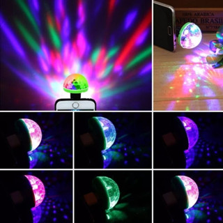 Mini Luz De Festa Globo Giratório Colorido Discoteca Led Usb