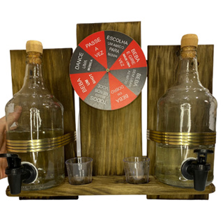 Pingometro Duplo com Roleta Divertida Decoração Cachaça Rústico Madeira E Copos de Dose em Oferta na Shopee