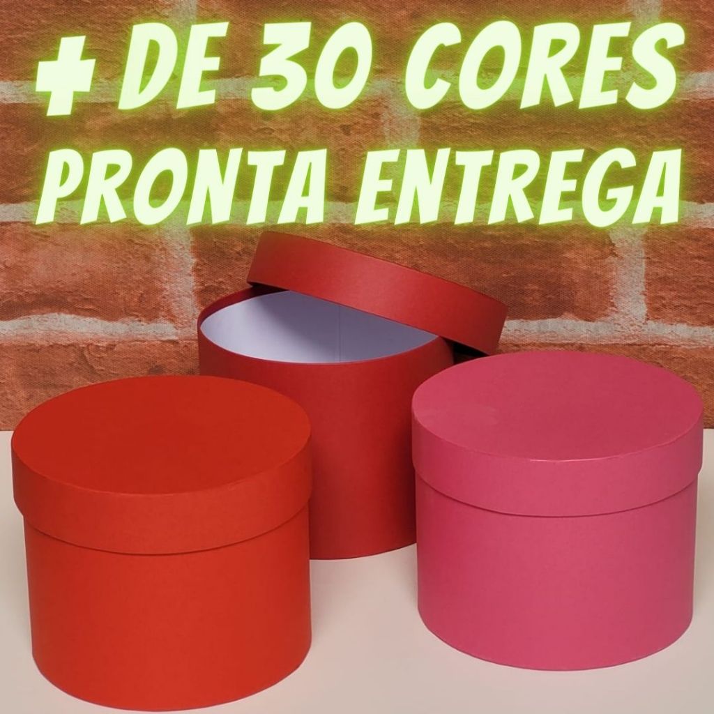 CAIXA REDONDA M 20x13cm CARTONADA (UNIDADE) em Oferta na Shopee