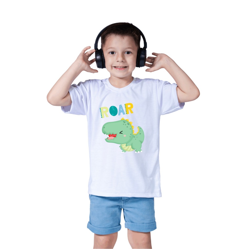 Camiseta Infantil Menino Dinossauro Dino Rex Sauro Boy Girl