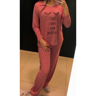CONJUNTO PIJAMA CANELADO LONGO ADULTO FEMENINO RIBANA