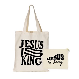 Bolsa Ecobag Jesus is King + Necessaire