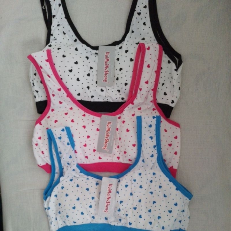 Sutiã Top Infantil Juvenil Bojo Removível Algodão Estampado 8-12 anos em Oferta na Shopee
