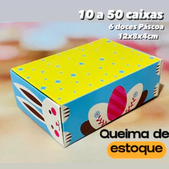 10~50 Caixa Para 6 Doces DE PÁSCOA Cores Idéia cod 4077 (PASCOA IDEIA OUTLET) OFERTA