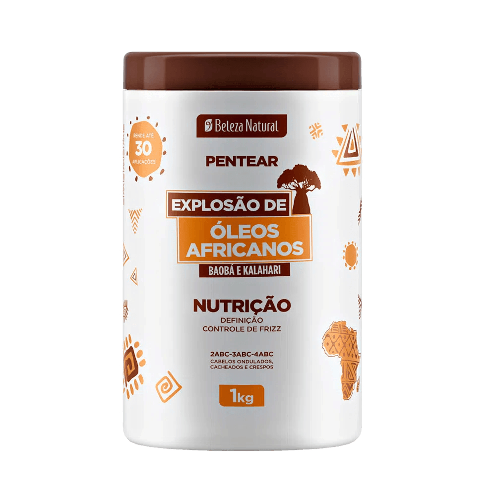 Creme para Pentear Beleza Natural Óleos Africanos 1000g em Oferta na Shopee