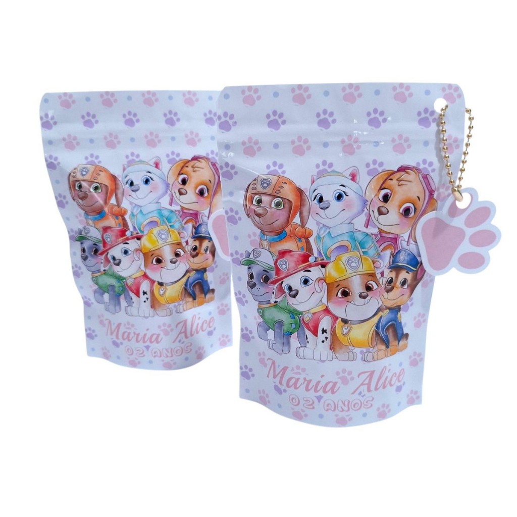 Saquinho Zip Lock Personalizado Patrulha Canina I Lembrancinhas Sacolinha Personalizados Decoração