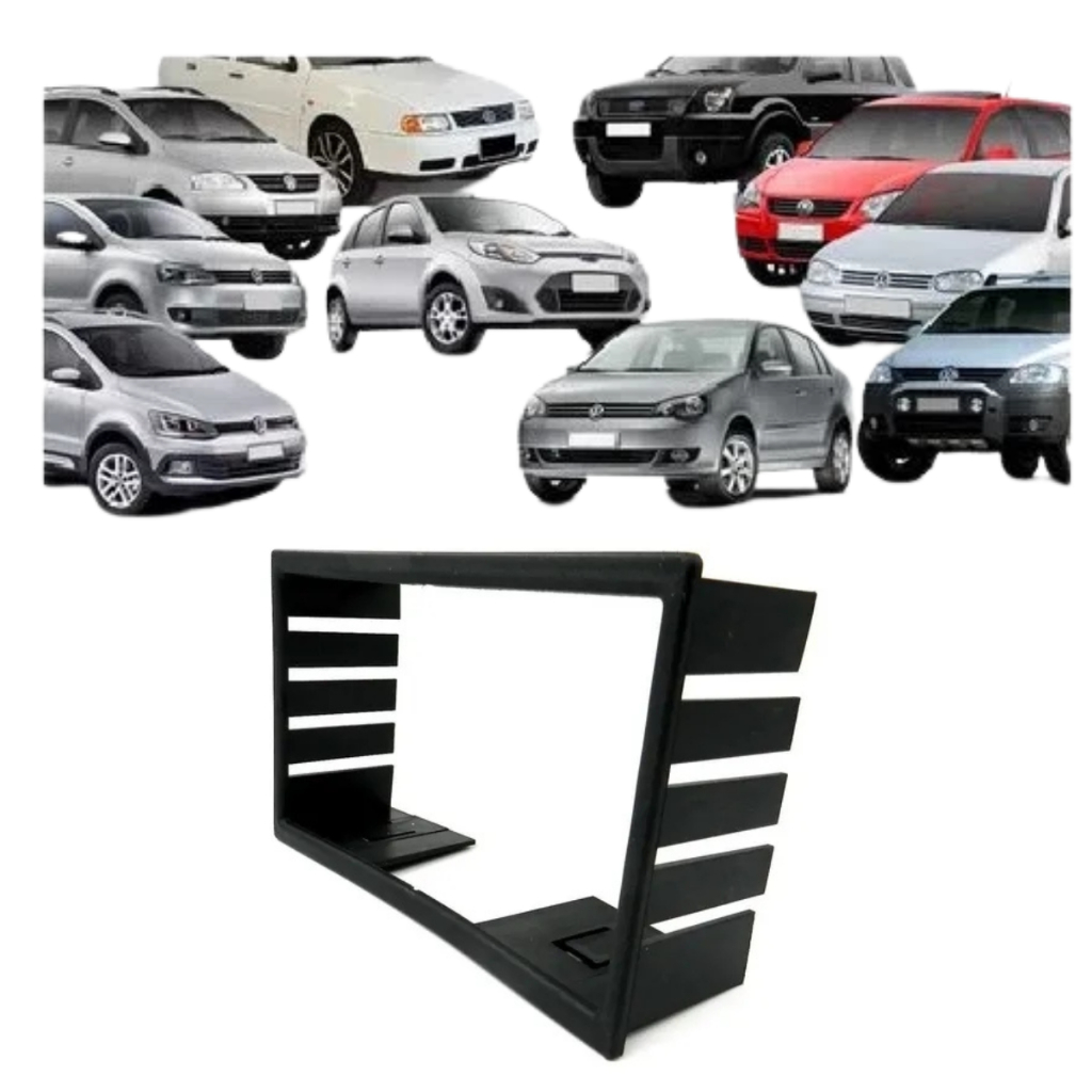 Moldura Painel 2 Din Dvd Multimidia Mp5 Golf Polo Fox EcoSport Fiesta SpaceFox