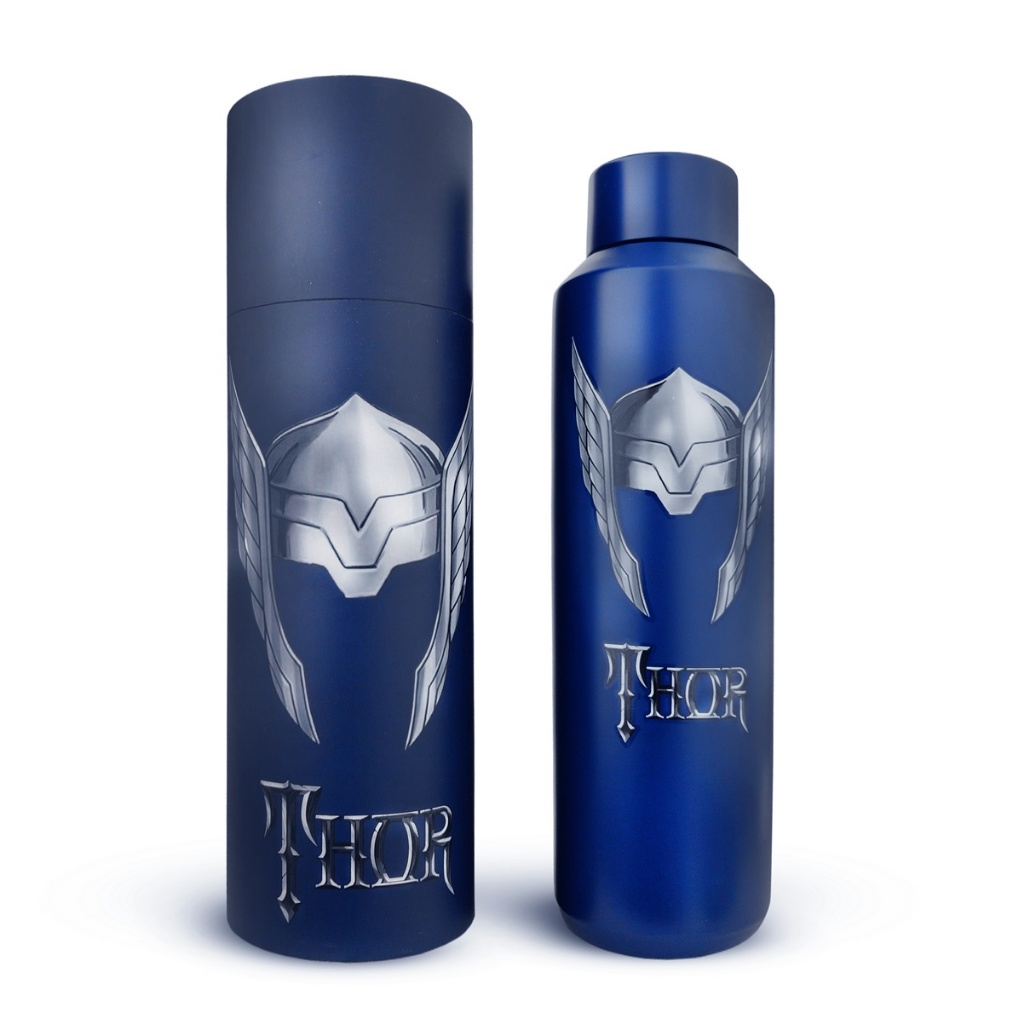 Garrafa Marvel Thor Térmica 600ml Azul Aço Inoxidável