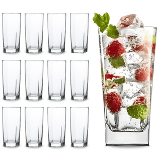 Jogo De Copos Vidro 320ml Bali Quadrado Luxo Transparente em Oferta na Shopee