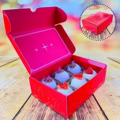 10 CAIXA P/ 06 DOCES - NATAL LUZ 5681 (NATAL 2025 IDEIA) (CHOCO)