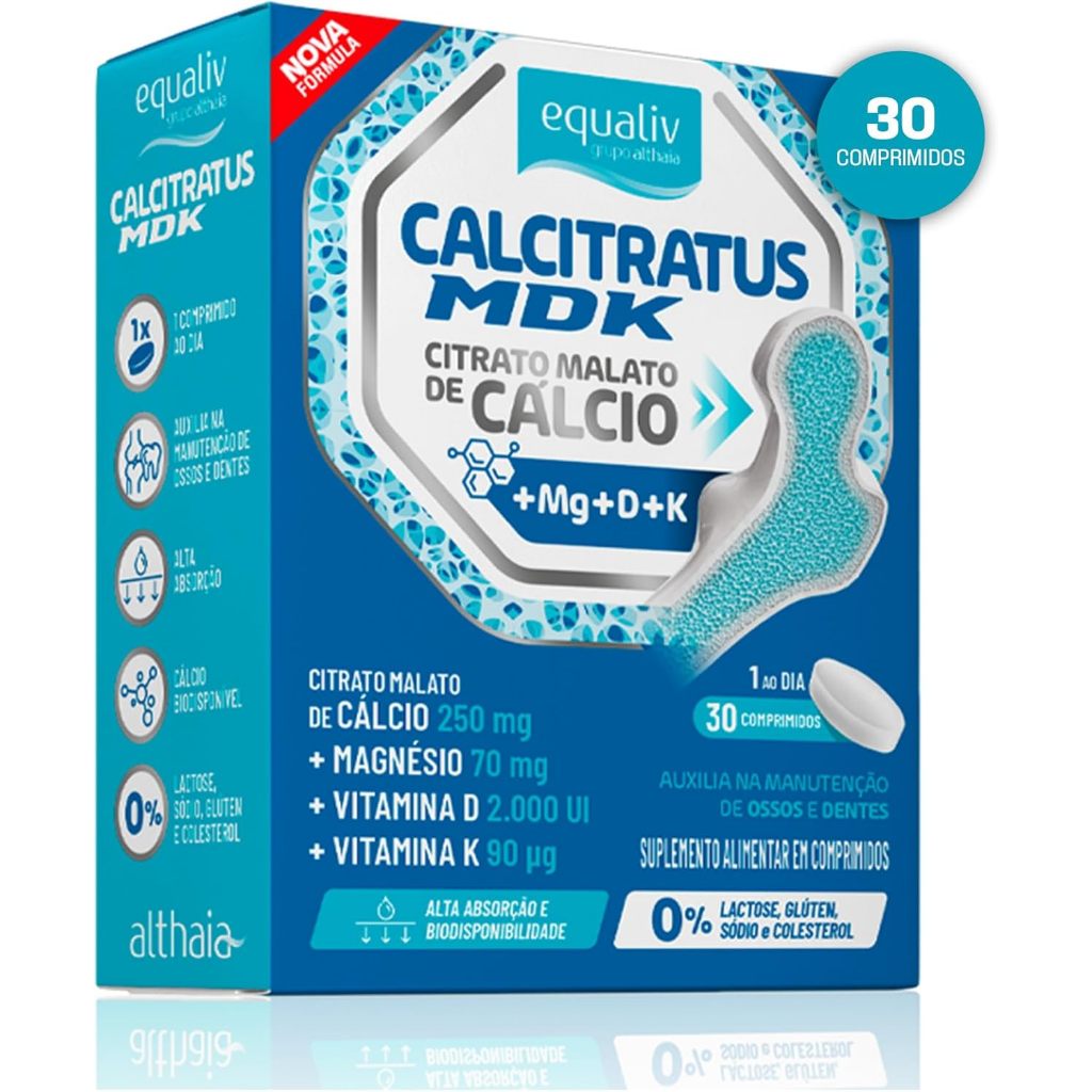 Suplemento Alimentar Calcitratus Equaliv Com 30 Comprimidos Revestidos em Oferta na Shopee