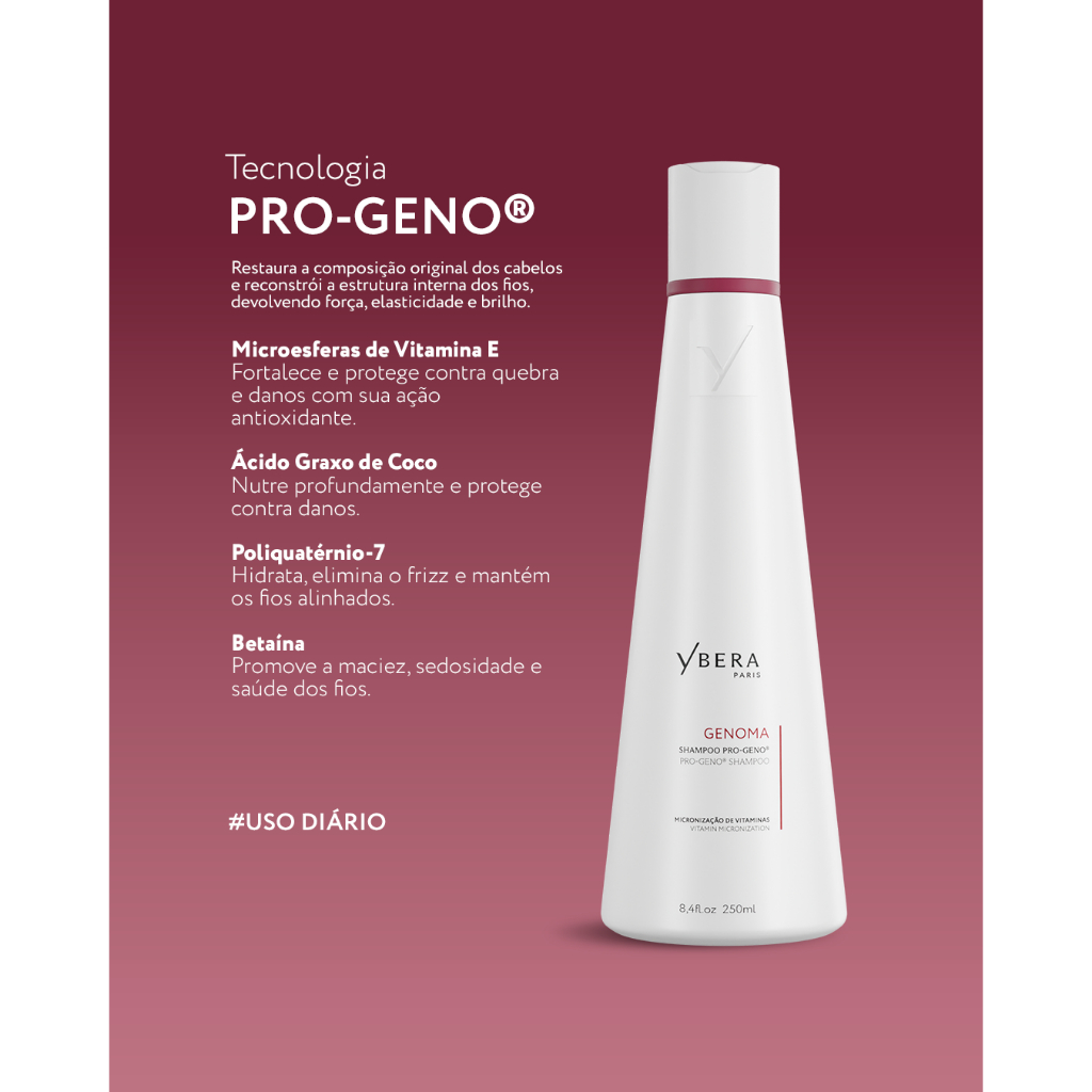 Shampoo + Máscara Pro-Geno Genoma 250ml/200g - Ybera Paris — imagem 2 de 2