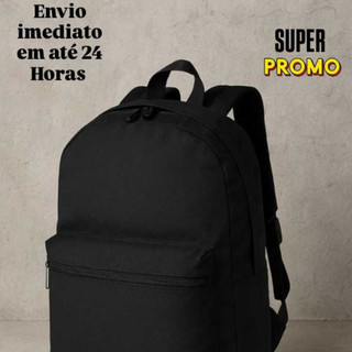 Mochila Unissex Escolar Universitária De Viagem Moda Casual Cor Preto