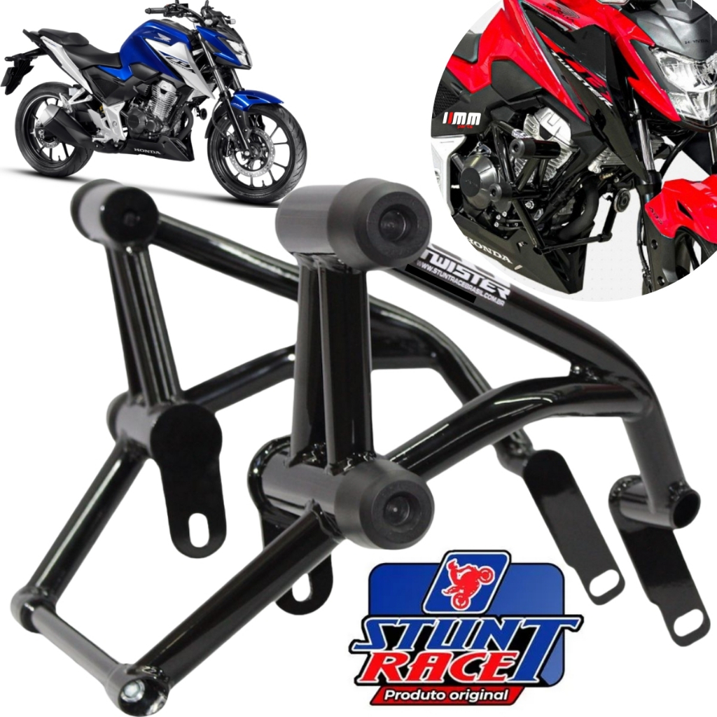 Protetor Stunt race CB 300F Twister proteção street cage motor e carenagem Honda CB300 f em Oferta na Shopee