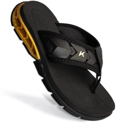 Sandália Chinelo Kenner Rakka Ultra Force Infantil Original DSO Preto e Dourado