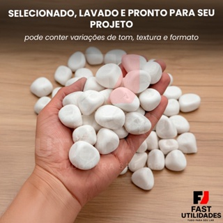 Seixo Branco Pesos Variados Saco de Pedra Dolomita Polida Decoração Vaso Jardim Paisagismo Aquário em Oferta na Shopee